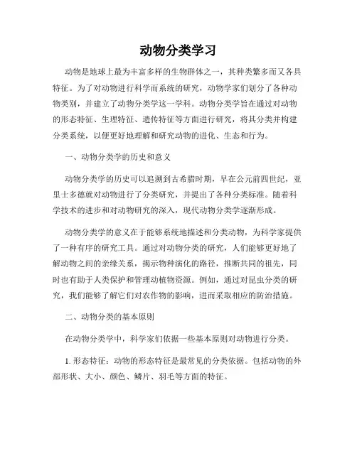 动物分类学习