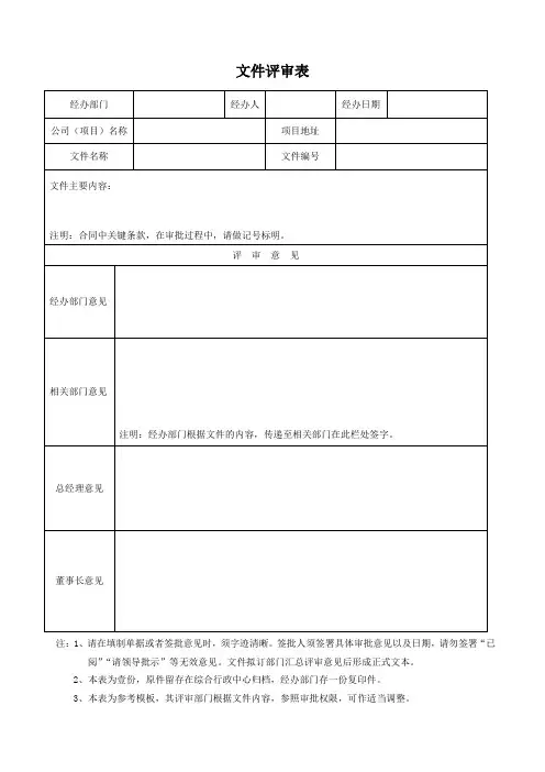 文件审批表