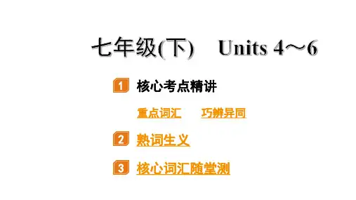 中考英语复习 七年级(下) Units 4～6