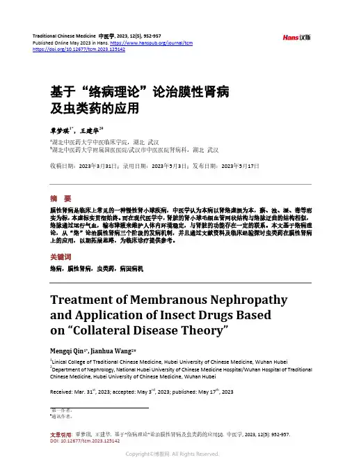 基于“络病理论”论治膜性肾病及虫类药的应用