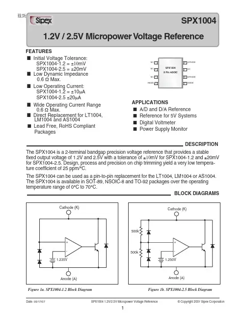Sipex PSX1004 数据手册