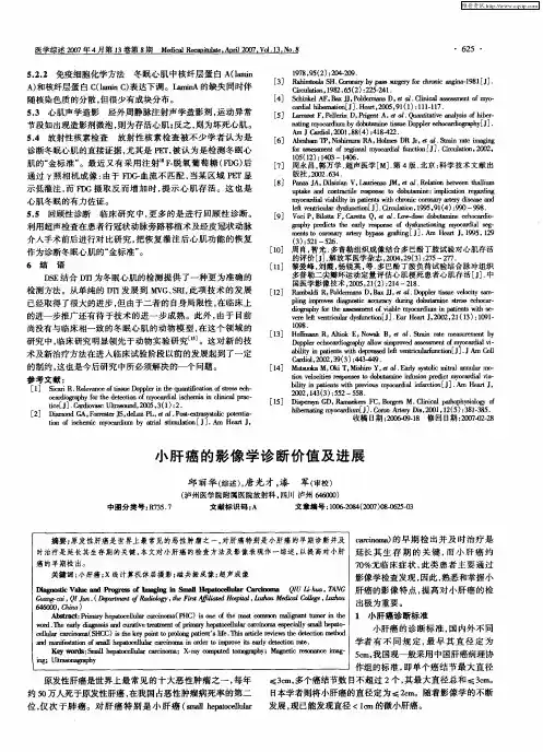 小肝癌的影像学诊断价值及进展