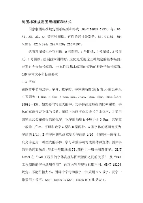 a0,a1,a2,a3,a4图纸标准大小和格局[整理版]