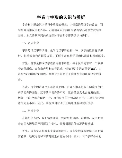 字音与字形的认识与辨析