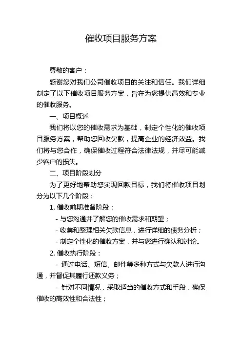 催收项目服务方案