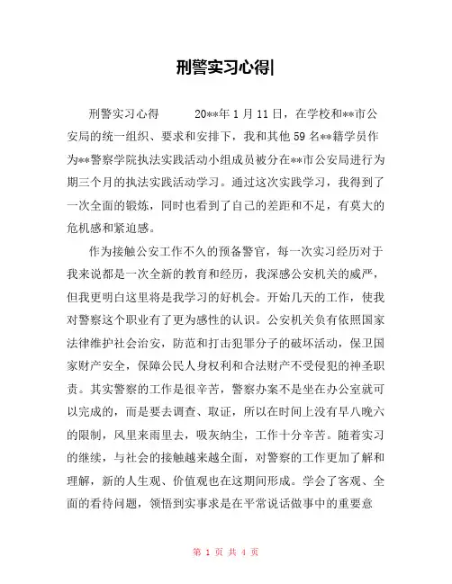 刑警实习心得-