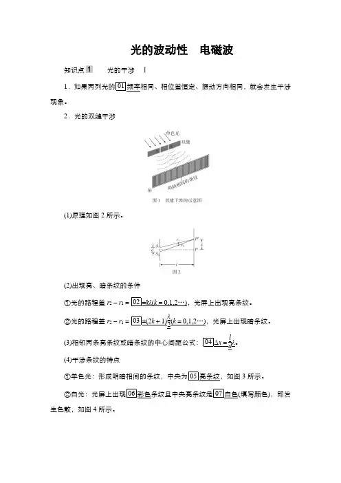 高三物理光的波动性电磁波教案