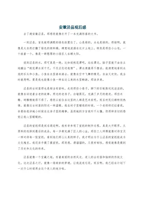 安徽泾县观后感