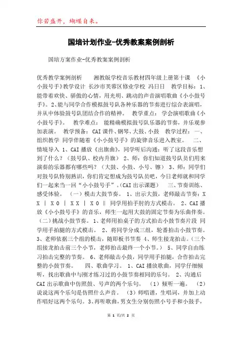 国培计划作业-优秀教案案例剖析