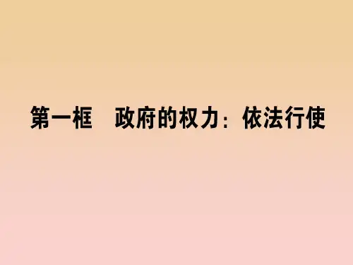 201x-201x学年高中政治 2.4.1政府的权力：依法行使 新人教版必修2