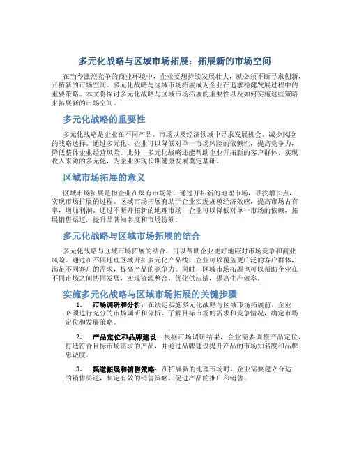 多元化战略与区域市场拓展：拓展新的市场空间