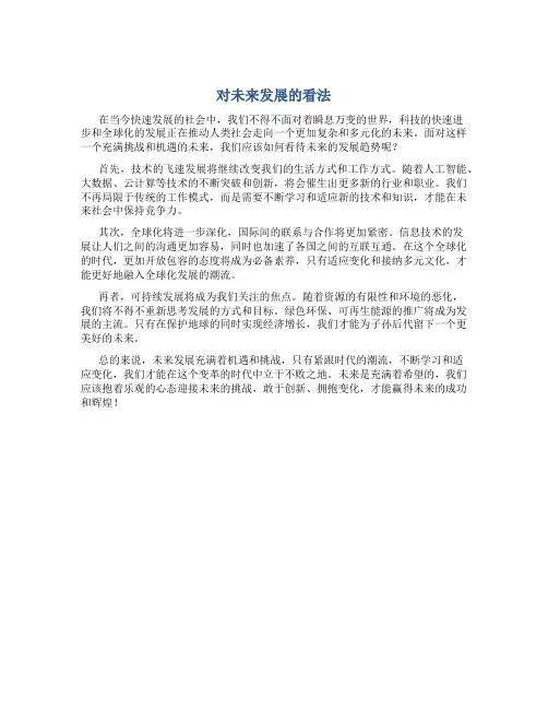 对未来发展的看法
