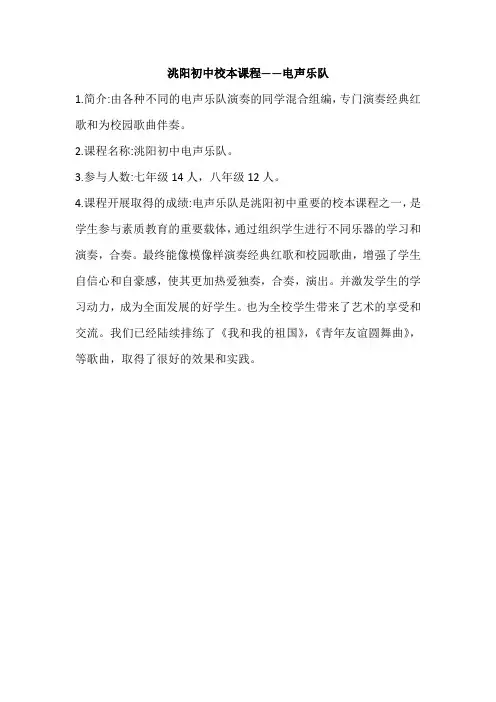 电声乐队校本课程