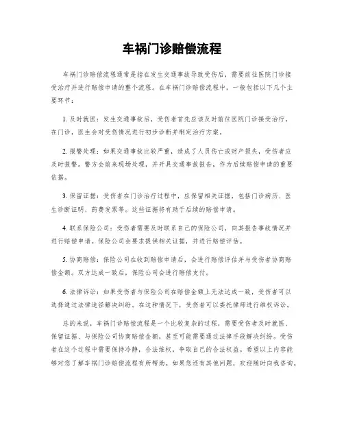 车祸门诊赔偿流程