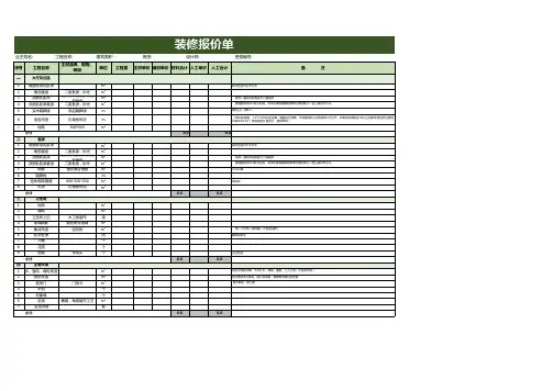 装修报价明细表
