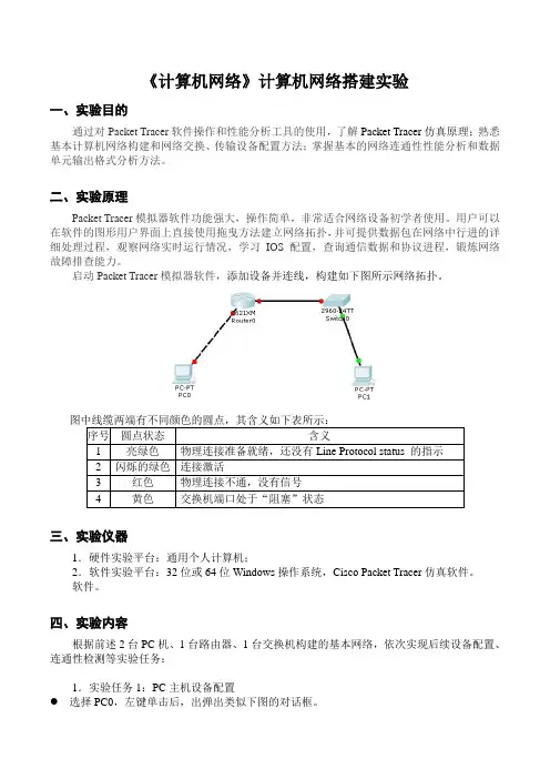 《计算机网络》计算机网络搭建实验
