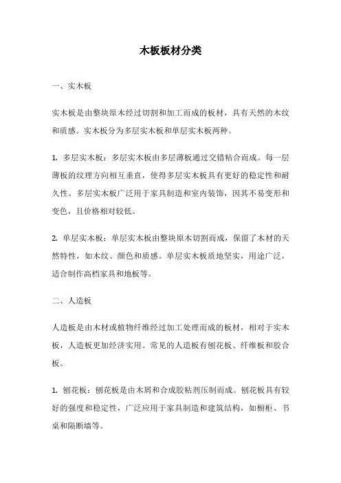 木板板材分类