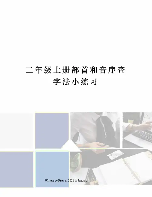 二年级上册部首和音序查字法小练习