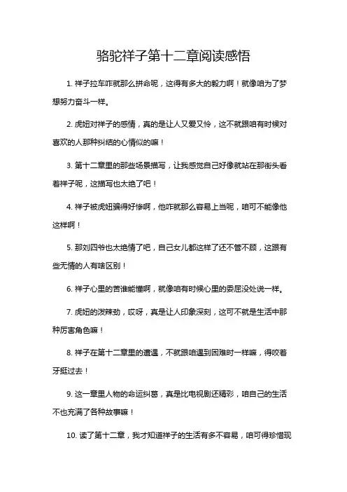 骆驼祥子第十二章阅读感悟
