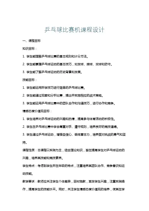 乒乓球比赛机课程设计