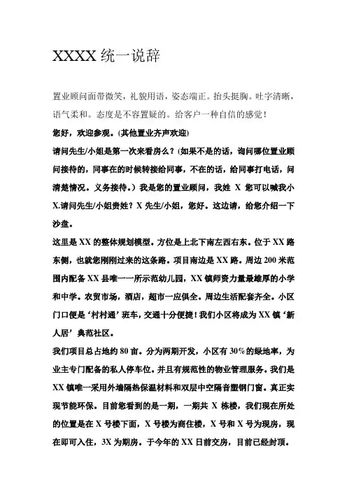销售统一说辞示范