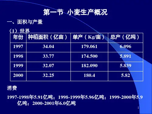 小麦生产概况PPT课件