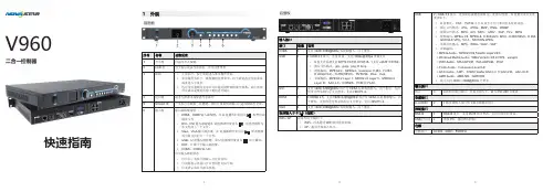V960二合一控制器快速指南说明书