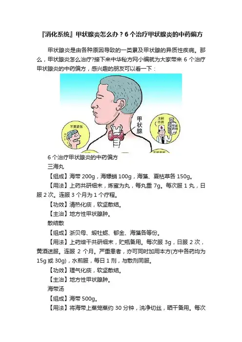 『消化系统』甲状腺炎怎么办？6个治疗甲状腺炎的中药偏方
