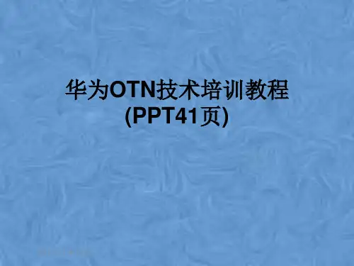华为OTN技术培训教程(PPT41页)