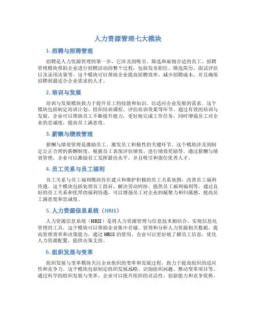 人力资源管理七大模块
