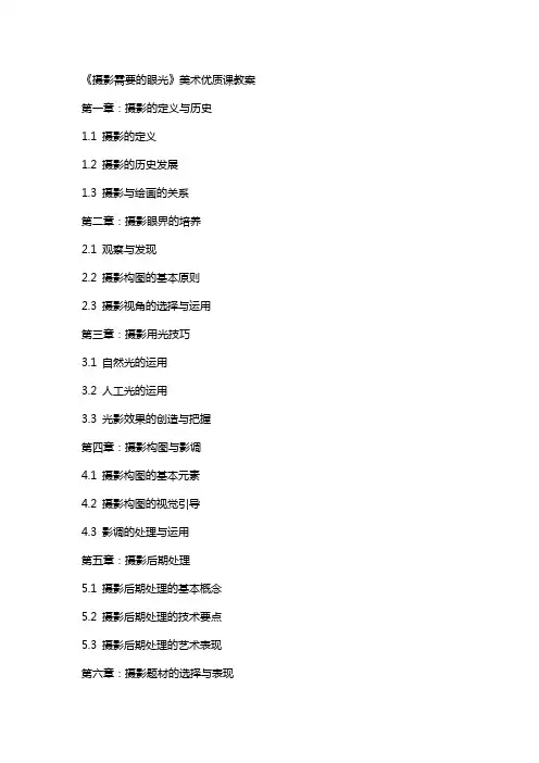 《摄影需要的眼光》美术课教案