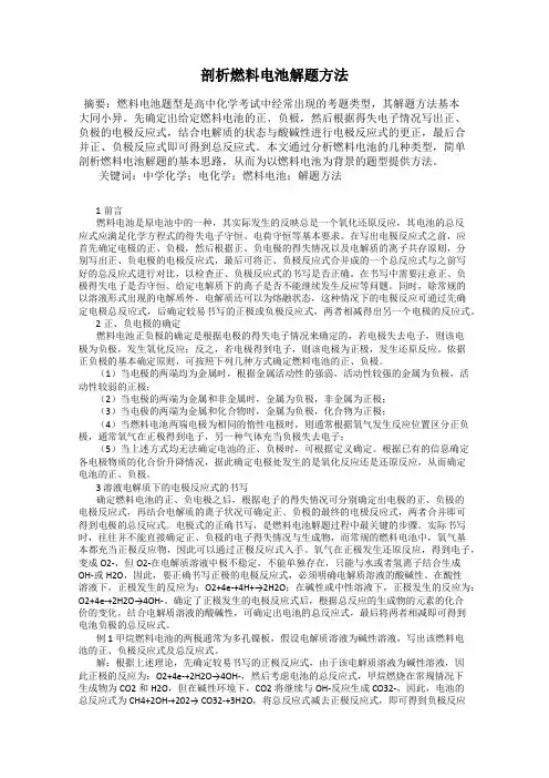 剖析燃料电池解题方法