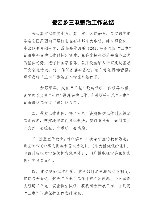 凌云乡三电整治工作总结