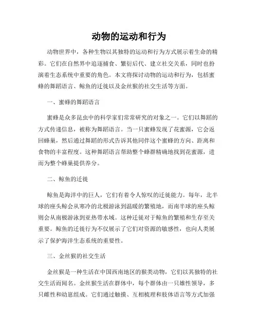 动物的运动和行为