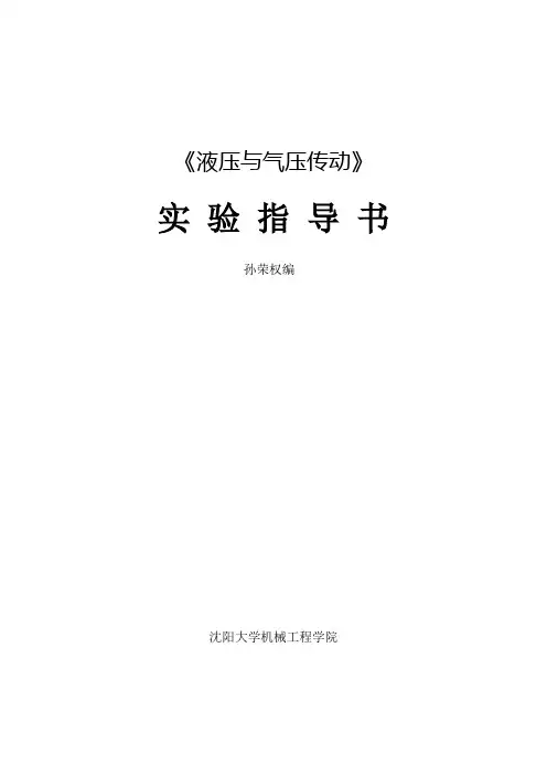 11116161液压实验指导书ver1.0剖析
