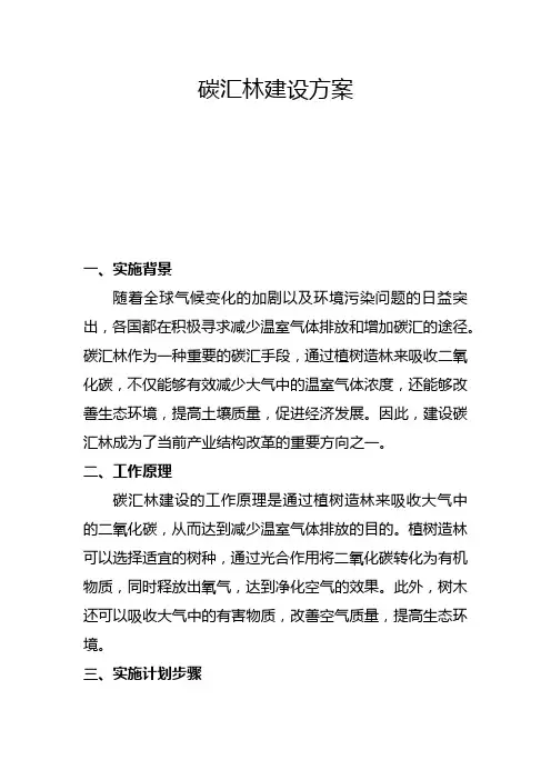 碳汇林建设方案(四)