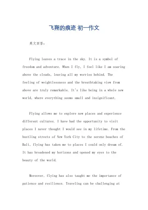 飞翔的痕迹 初一作文