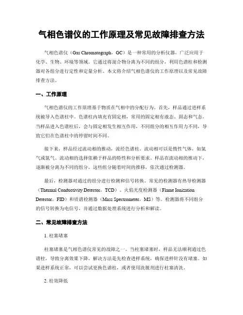 气相色谱仪的工作原理及常见故障排查方法