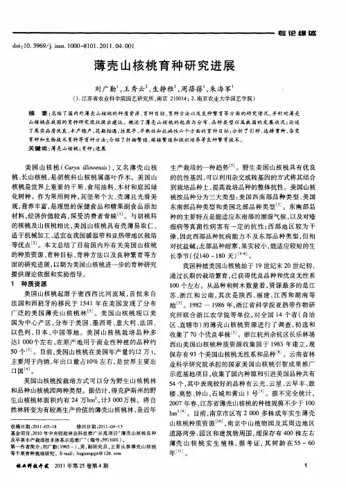 薄壳山核桃育种研究进展