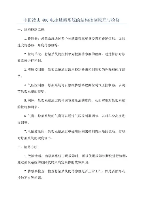丰田凌志400电控悬架系统的结构控制原理与检修