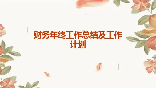 财务年终工作总结及工作计划PPT