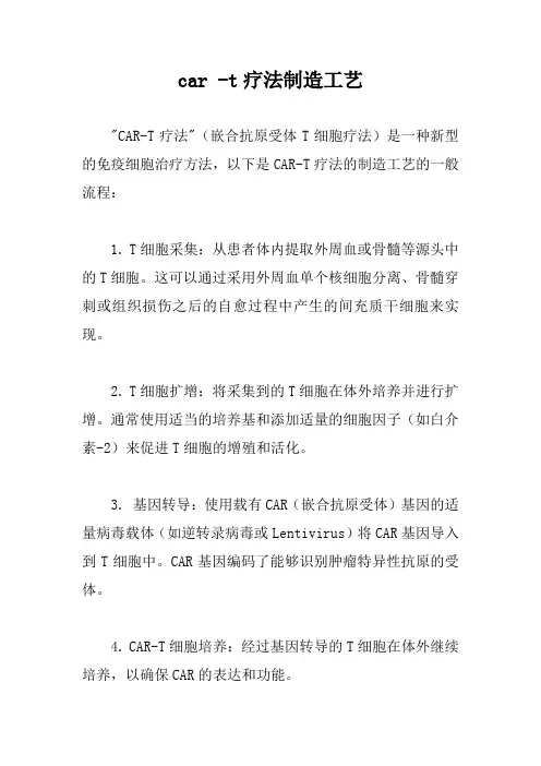 car -t疗法制造工艺