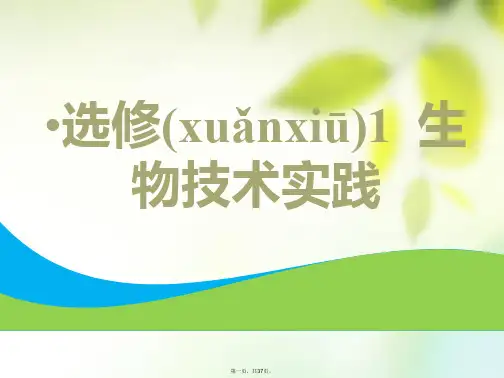 (全国通用版)高考生物一轮复习选考部分生物技术实践第1讲传统发酵技术的应用课件