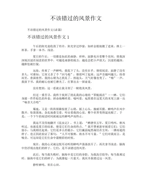 不该错过的风景作文