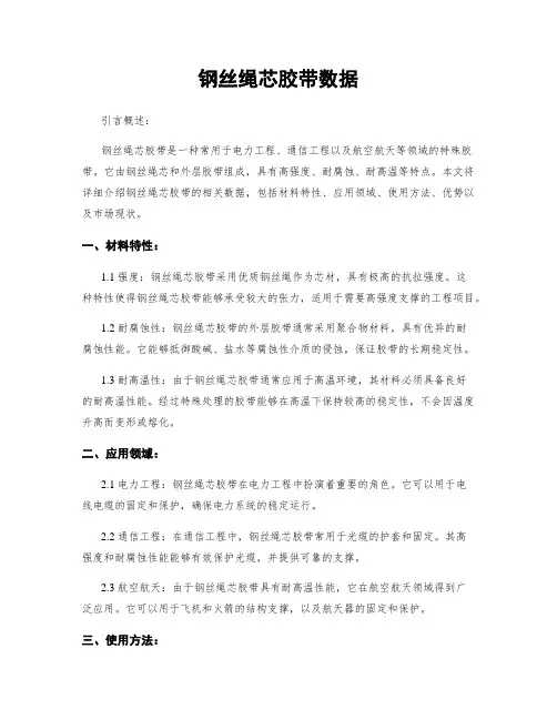 钢丝绳芯胶带数据