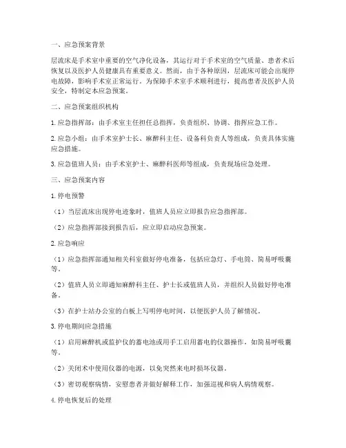 层流床的应急预案