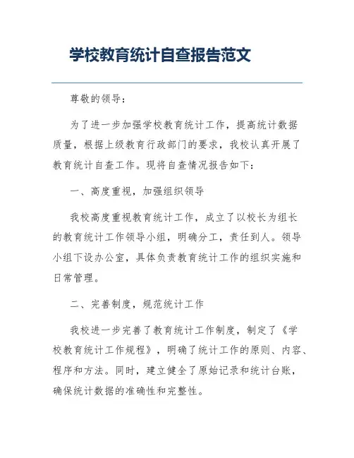 学校教育统计自查报告范文