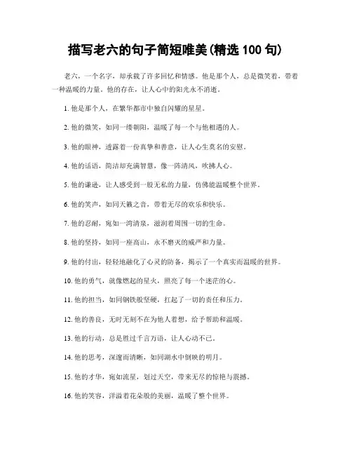 描写老六的句子简短唯美(精选100句)