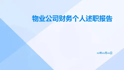 物业公司财务个人述职报告PPT