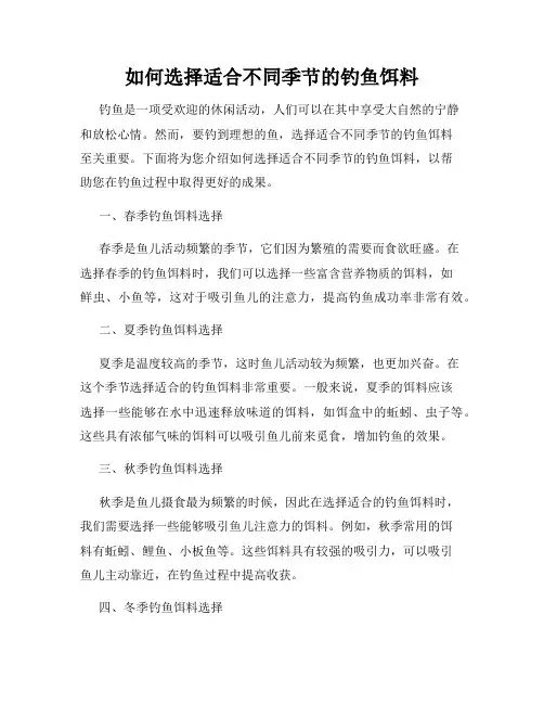 如何选择适合不同季节的钓鱼饵料